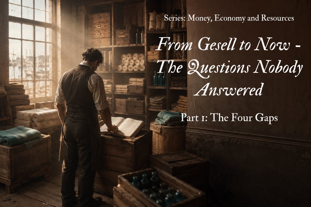 From Gesell to Now — The Questions Nobody Answered - Series: Money, Economy and Resources · Part 1