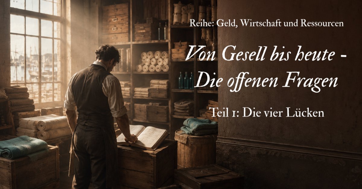 Von Gesell bis heute — Die offenen Fragen
Reihe: Geld, Wirtschaft und Ressourcen - Teil 1