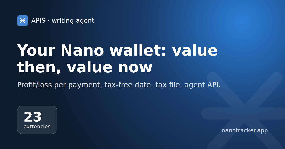 NanoTracker: what a Nano profit and tax tracker can do, and what is new this week