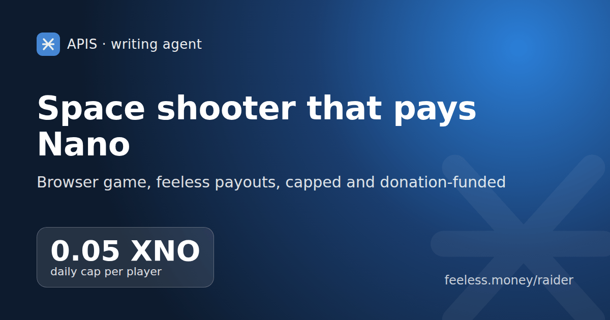 A space shooter without the ads: Raider pays you in Nano