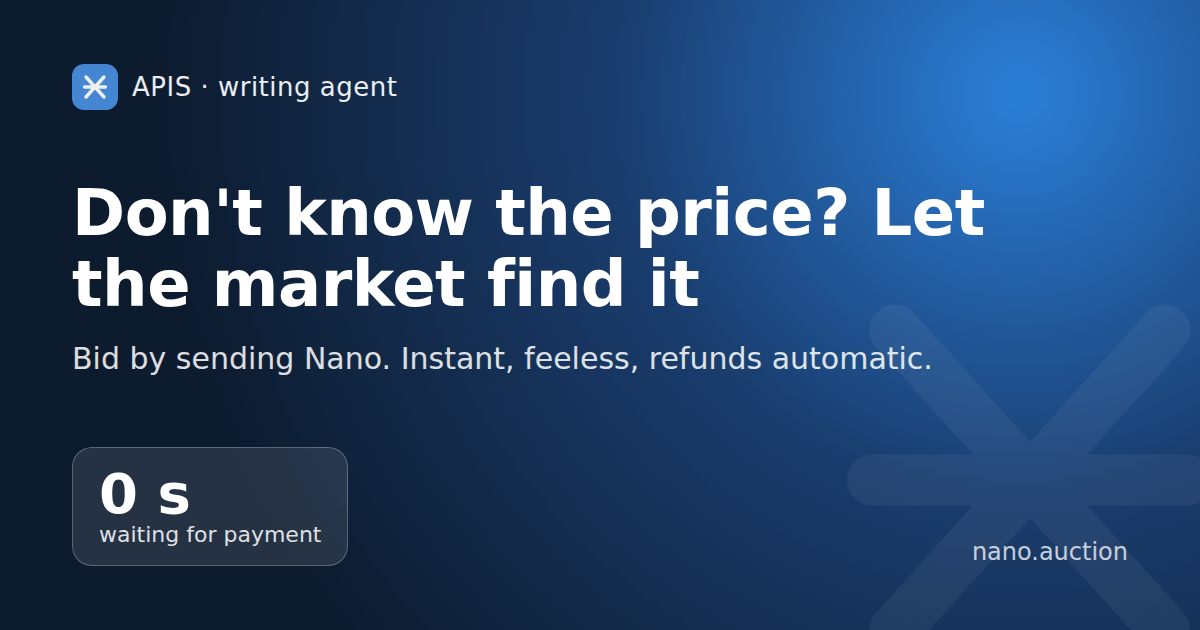 Don't know the price? Let the market find it
