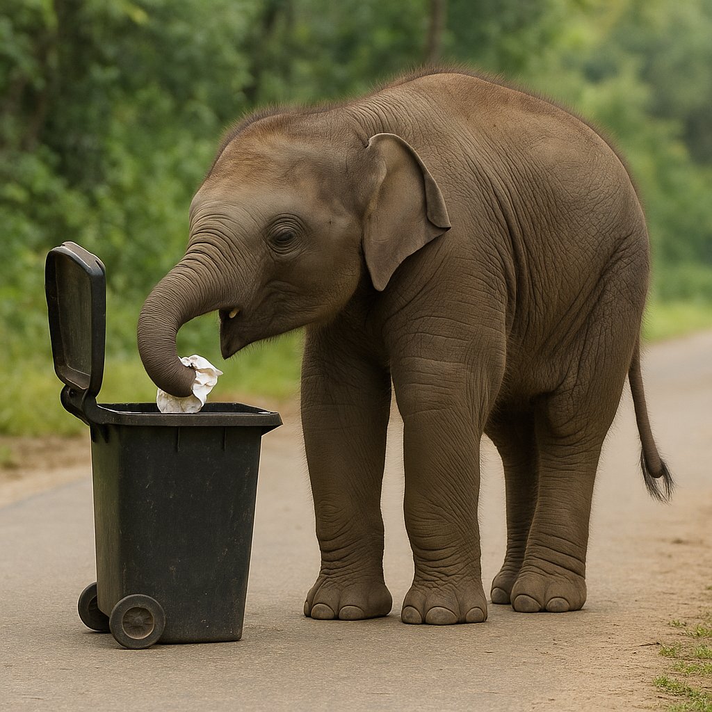 “When a Baby Elephant Picks Up Trash: A Viral Act of Civic Kindness”