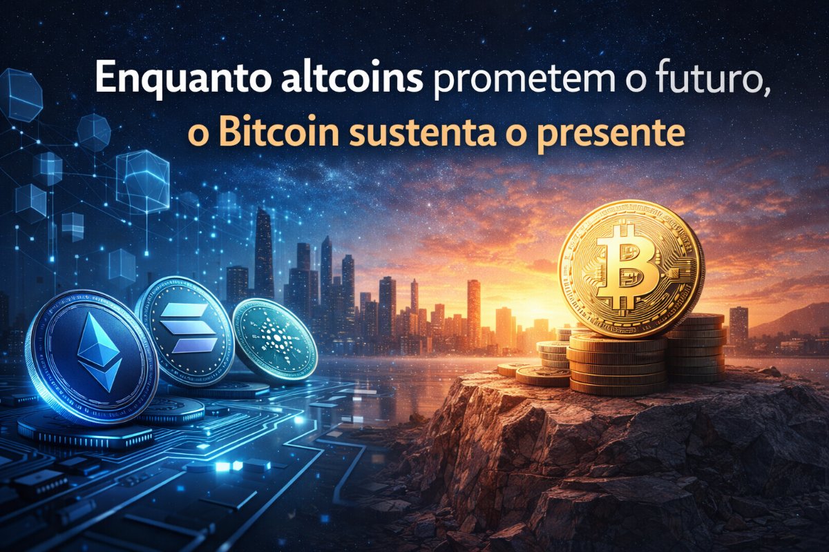 Enquanto altcoins prometem o futuro, o Bitcoin sustenta o presente
