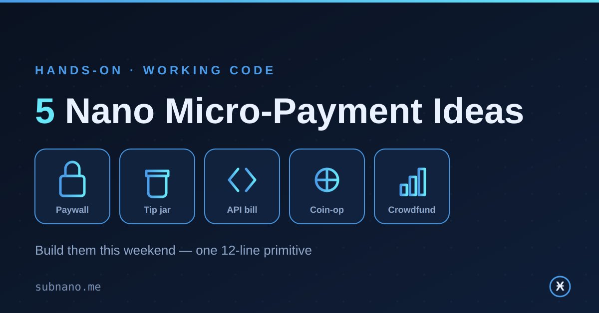 5 Nano Micro-Payment Ideas You Can Build This Weekend (with Working Examples)